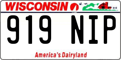 WI license plate 919NIP