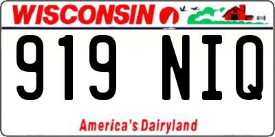 WI license plate 919NIQ