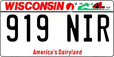 WI license plate 919NIR