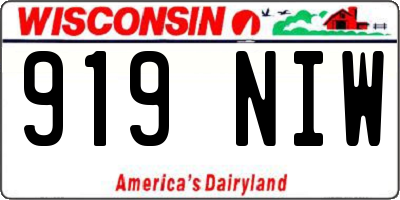 WI license plate 919NIW