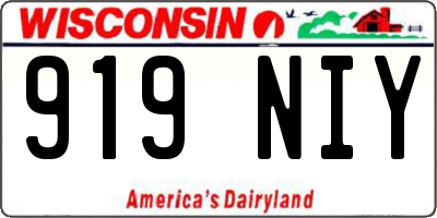 WI license plate 919NIY