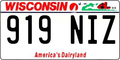 WI license plate 919NIZ