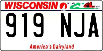 WI license plate 919NJA
