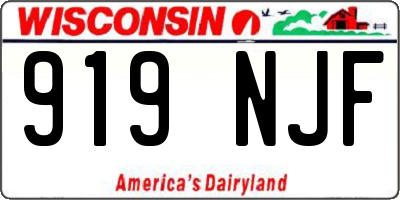 WI license plate 919NJF