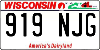 WI license plate 919NJG