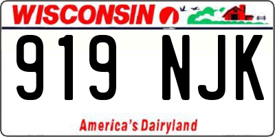 WI license plate 919NJK
