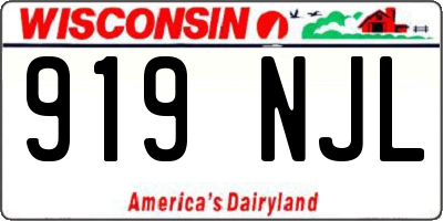 WI license plate 919NJL