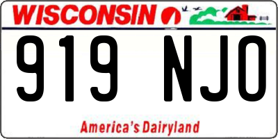 WI license plate 919NJO
