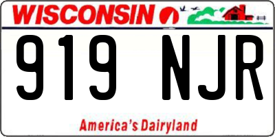 WI license plate 919NJR
