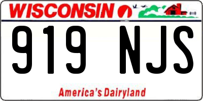 WI license plate 919NJS