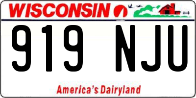 WI license plate 919NJU