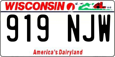 WI license plate 919NJW
