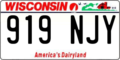WI license plate 919NJY