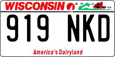 WI license plate 919NKD