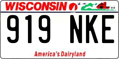 WI license plate 919NKE