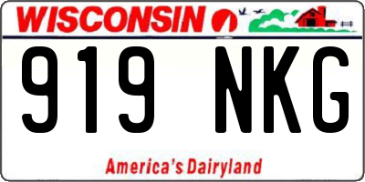 WI license plate 919NKG