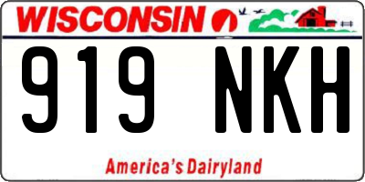 WI license plate 919NKH
