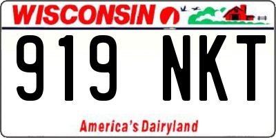 WI license plate 919NKT