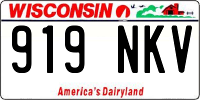 WI license plate 919NKV