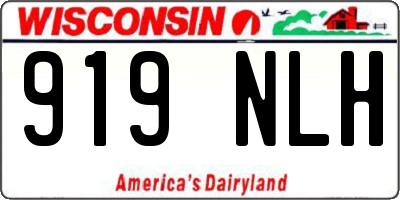 WI license plate 919NLH