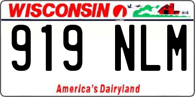 WI license plate 919NLM