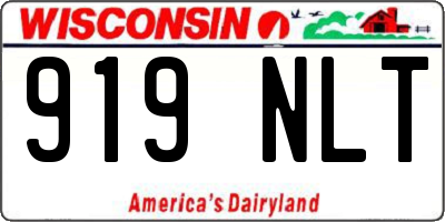 WI license plate 919NLT