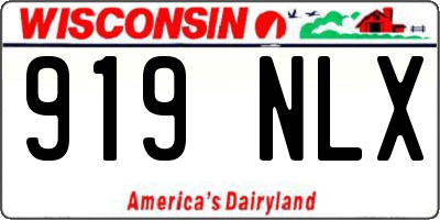WI license plate 919NLX