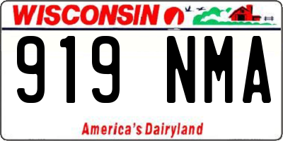 WI license plate 919NMA