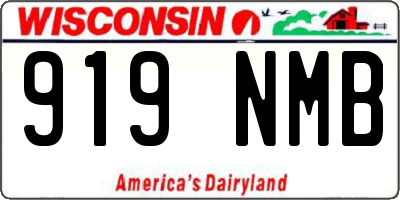 WI license plate 919NMB