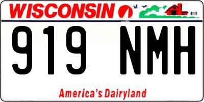 WI license plate 919NMH