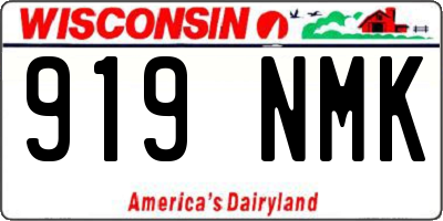 WI license plate 919NMK