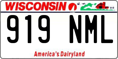 WI license plate 919NML