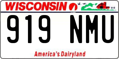 WI license plate 919NMU