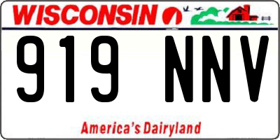 WI license plate 919NNV