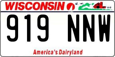 WI license plate 919NNW