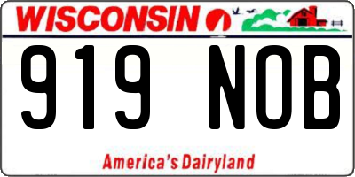 WI license plate 919NOB