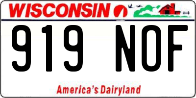 WI license plate 919NOF