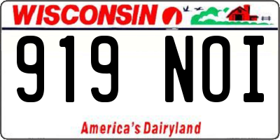 WI license plate 919NOI