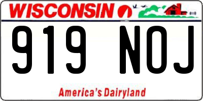 WI license plate 919NOJ