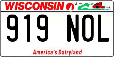 WI license plate 919NOL