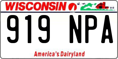 WI license plate 919NPA