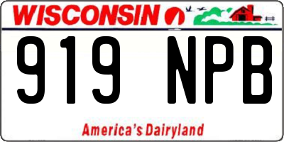 WI license plate 919NPB
