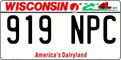 WI license plate 919NPC