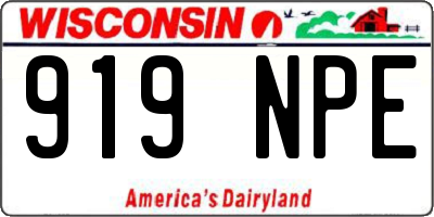 WI license plate 919NPE