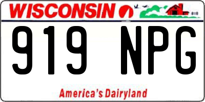 WI license plate 919NPG