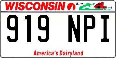 WI license plate 919NPI