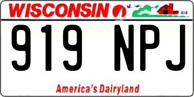 WI license plate 919NPJ