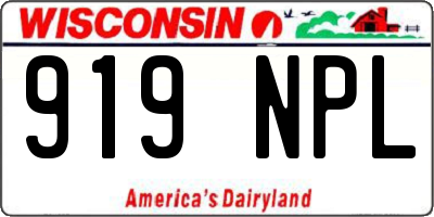 WI license plate 919NPL