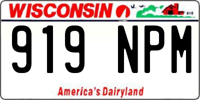 WI license plate 919NPM