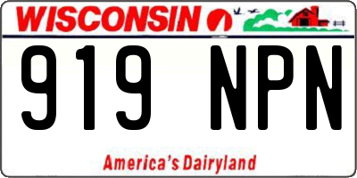 WI license plate 919NPN